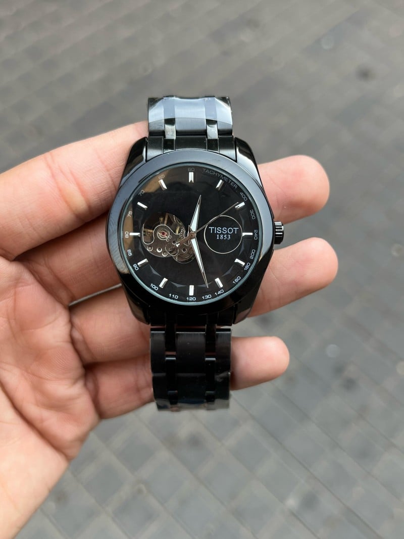 Tisso t 1853 Automatic Open Heart Black