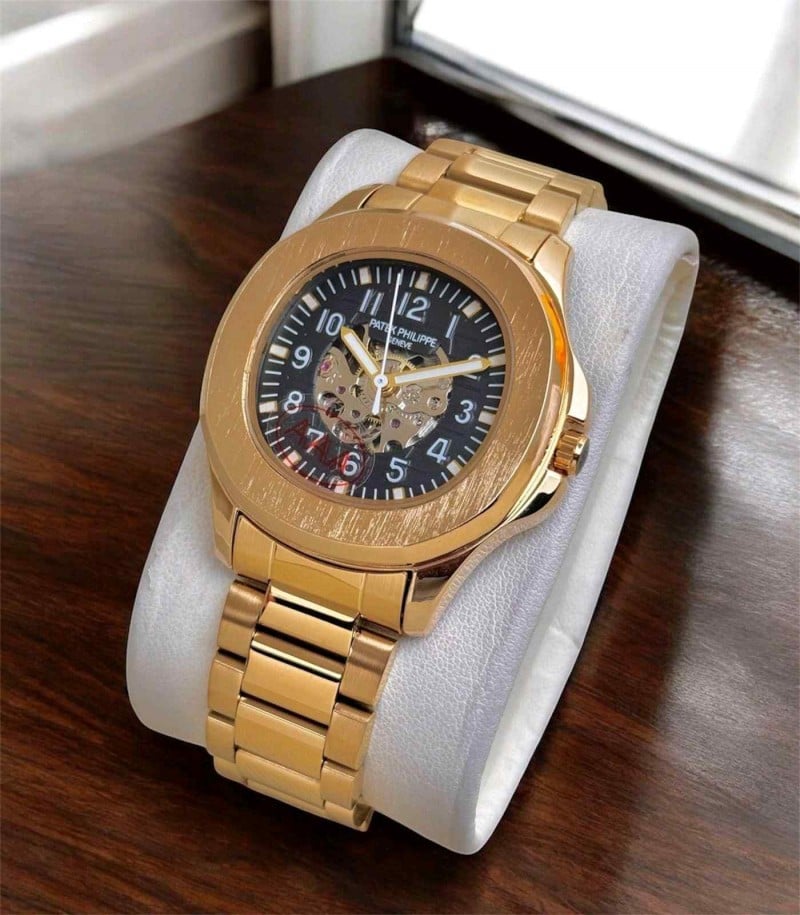 Patek phillipe automatic metal golden with black dial
