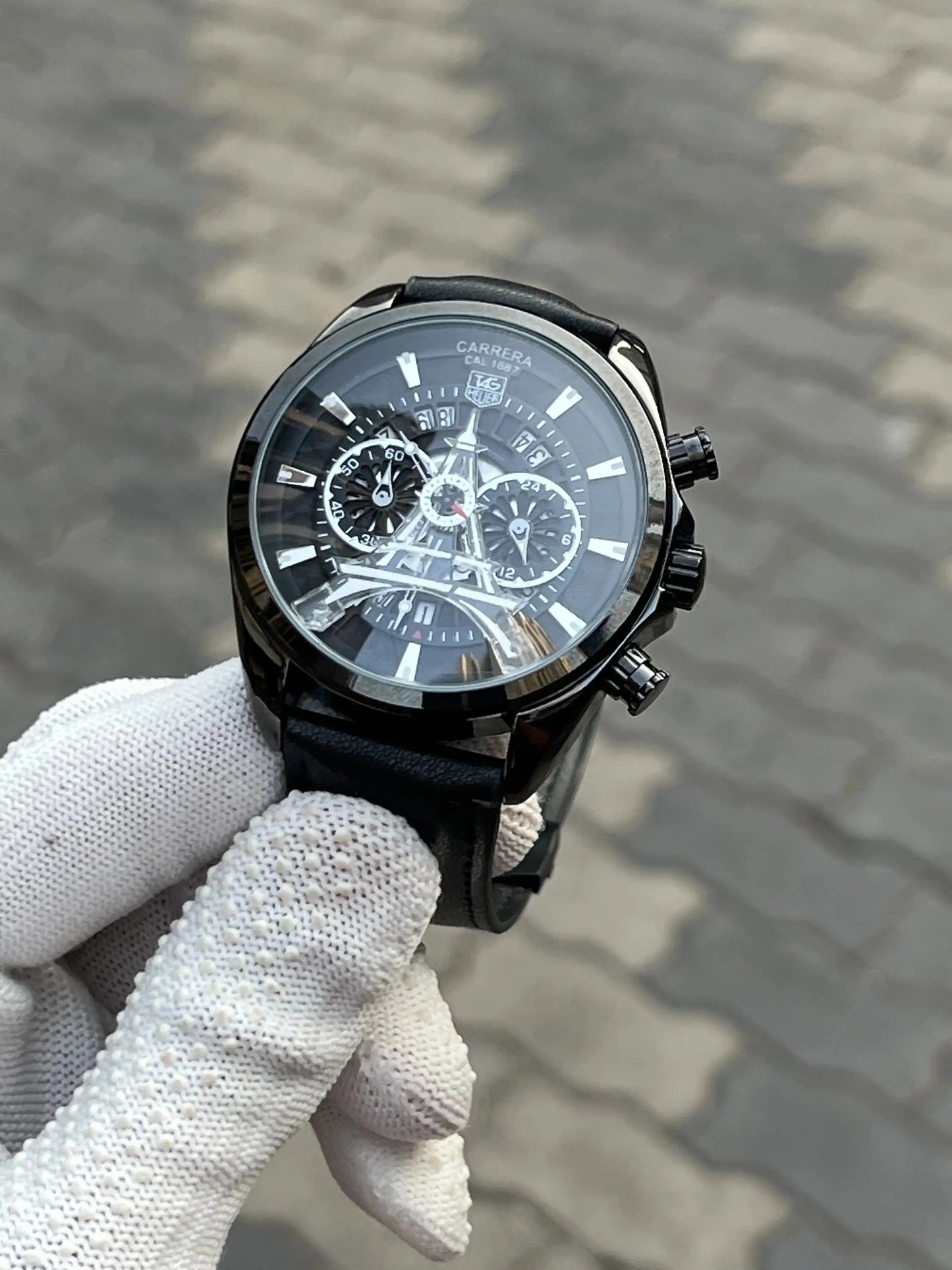 Tag H3uer Eiffel Tower Leather Black