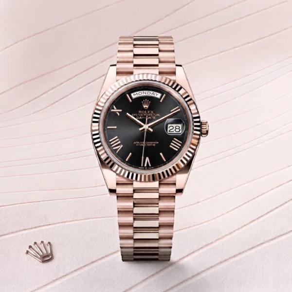 Rolex Day date copper black roman Quartz