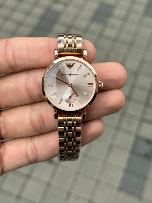 Emporio Arman i Women Full Rose Gold Diamond Edition