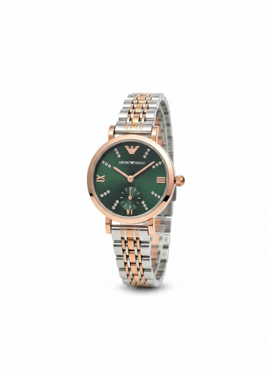 Emporio Arman i Women Two Tone Green Diamond Edition