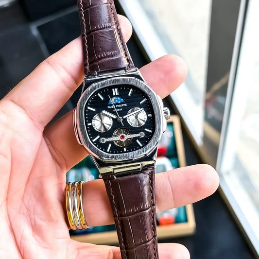 patek philippe silver brown