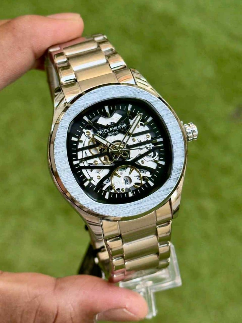 Patek phillipe Full silver with black dial metal