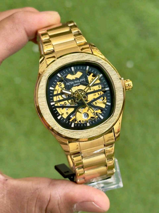Patek phillipe Full gold with black dial metal