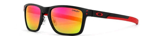 oakle-y black red metal frame