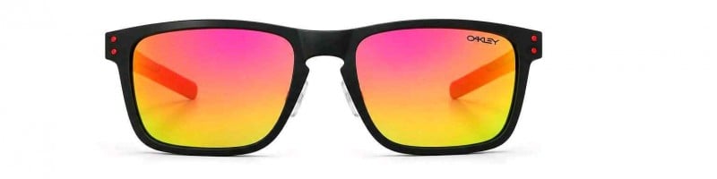 oakle-y black red metal frame
