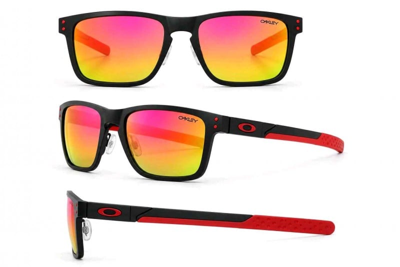 oakle-y black red metal frame