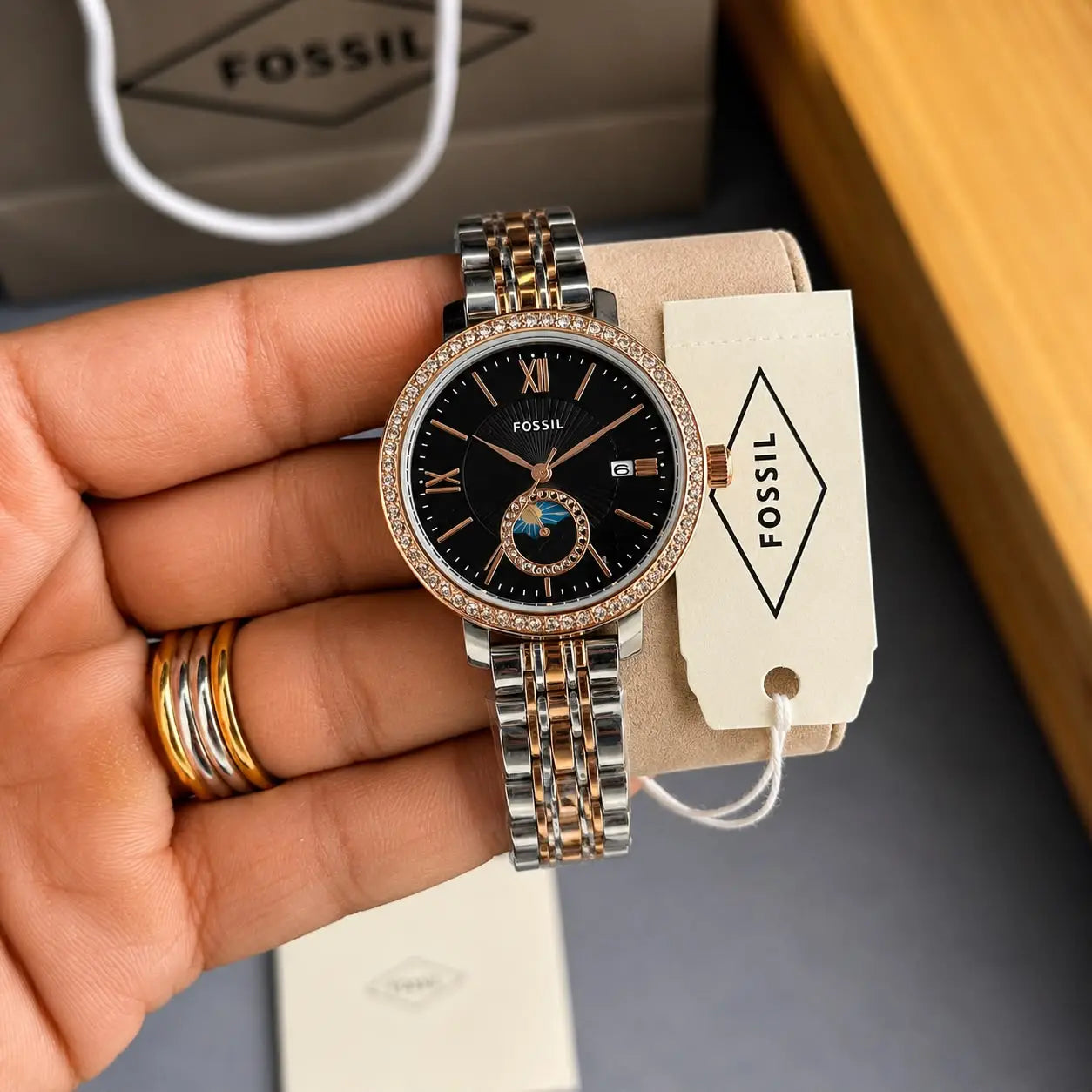 FOSSIL_LADIES_ROSE_TT_BLACK