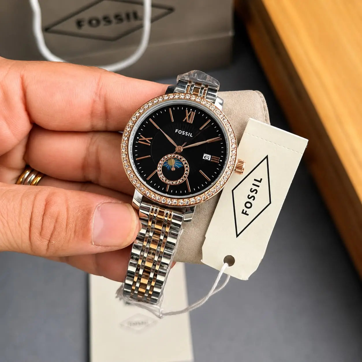 FOSSIL_LADIES_ROSE_TT_BLACK